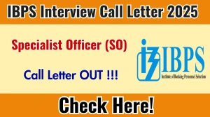 IBPS SO Interview Call Letter 2025 OUT Download Hall Ticket at ibps.in
