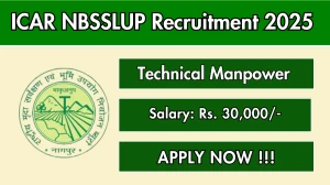 ICAR NBSSLUP Technical Manpower Recruitment 2025 – Walk in for 01 Posts