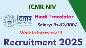 ICMR NIV Hindi Translator Recruitment 2025 – Walk in