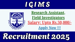 IGIMS Recruitment 2025 - Apply Offline for 03 Research Assistant, Field Investigators Posts