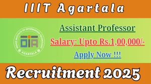 IIIT Agartala Assistant Professor Recruitment 2025 - Apply Offline