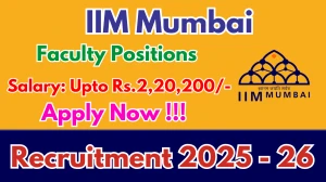 IIM Mumbai Faculty Positions Recruitment 2026 - Apply Offline