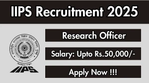IIPS Research Officer Recruitment 2025 - Apply Offline