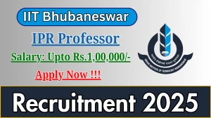 IIT Bhubaneswar IPR Professor Recruitment 2025 – Apply Online