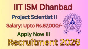 IIT ISM Dhanbad Project Scientist II Recruitment 2025 - Apply Offline