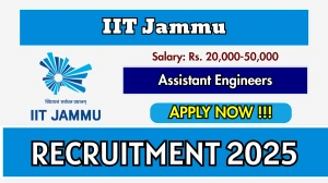 IIT Jammu Assistant Engineers Recruitment 2025 - Apply Online for 02 Posts