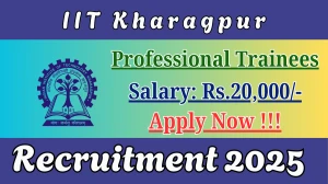 IIT Kharagpur Professional Trainees Recruitment 2025 – Apply Online for 08 Posts