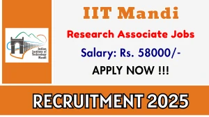 IIT Mandi Research Associate Recruitment 2025 - Apply Offline