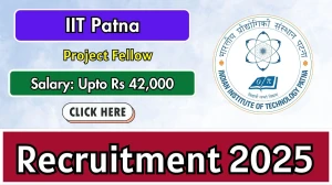 IIT Patna Project Fellow Recruitment 2025 - Apply Offline
