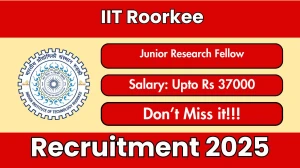 IIT Roorkee Junior Research Fellow Recruitment 2025 - Apply Offline