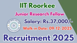 IIT Roorkee Junior Research Fellow Recruitment 2025 – Walk in