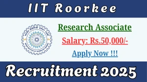 IIT Roorkee Research Associate Recruitment 2025 - Apply Offline