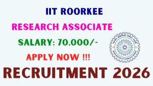 IIT Roorkee Research Associate Recruitment 2026 - Apply Offline