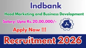 Indbank Head Marketing and Business Development Recruitment 2026 - Apply Online