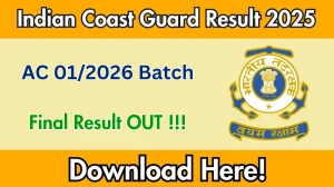 Indian Coast Guard AC 01/2026 Batch Final Result OUT (Direct Link) - Download Merit List @joinindiancoastguard.cdac.in