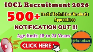 IOCL Apprentices Recruitment 2025 - Apply Online for 509 Trade/Technician/Graduate Apprentices Posts