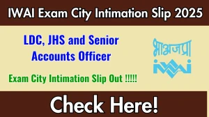 IWAI Exam City Intimation 2025 Out – Download Link Here IWAI Exam City Intimation 2025 Out – Download Link Here