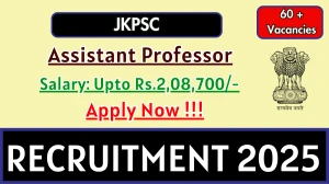 JKPSC Assistant Professor Recruitment 2025 - Apply Online for 65 Posts