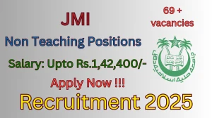 JMI Non Teaching Positions Recruitment 2025 - Apply Offline for 70 Posts