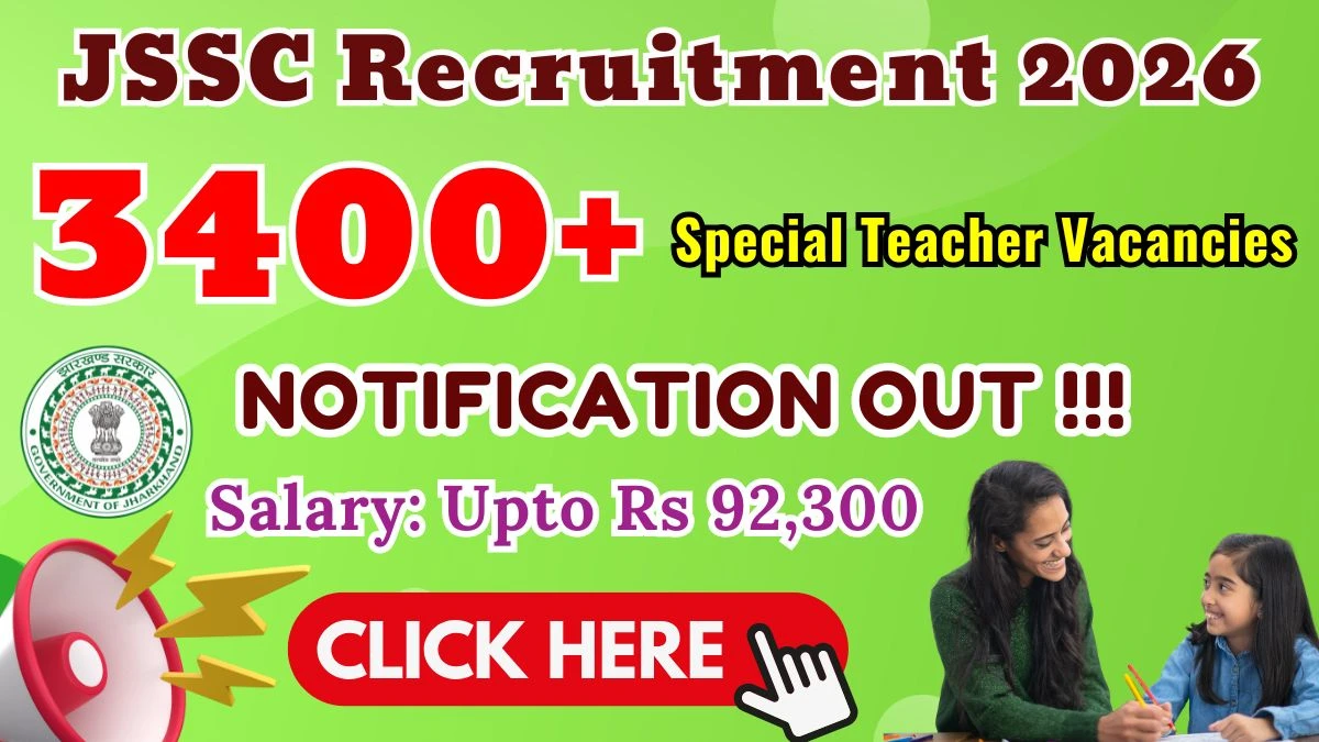 JSSC Special Teacher Recruitment 2026 – Apply Online for 3451 Posts