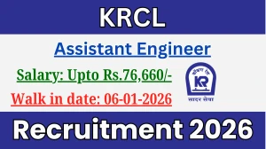 KRCL Assistant Engineer Recruitment 2026 – Walk in for 01 Posts
