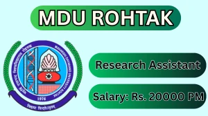 MDU Rohtak Research Assistant Recruitment 2026 - Apply Offline