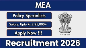 MEA Policy Specialists Recruitment 2026 - Apply Offline