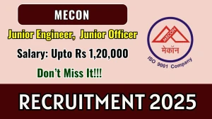 MECON Recruitment 2025 - Apply Online for 44 Junior Engineer,  Junior Officer Posts