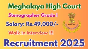 Meghalaya High Court Stenographer Grade I Recruitment 2026 – Apply Online