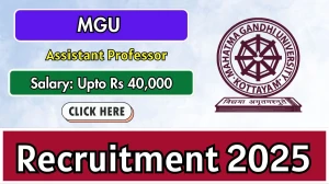MGU Assistant Professor Recruitment 2025-26 - Apply Offline