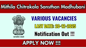 Mithila Chitrakala Sansthan Madhubani Recruitment 2025 - Apply Offline for 03 Computer Trainer, Terakota Trainer and More Posts Mithila Chitrakala Sansthan Madhubani Recruitment 2025 - Apply Offline for 03 Computer Trainer, Terakota Trainer and More Posts