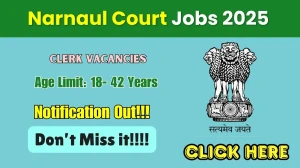 Narnaul Court Clerk Recruitment 2025 - Apply Offline for 18 Posts
