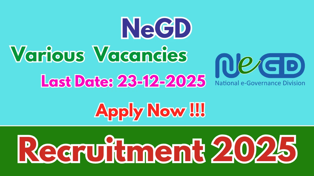NeGD Recruitment 2025 - Apply Online for 05 Project Manager, Data Analyst and More Posts