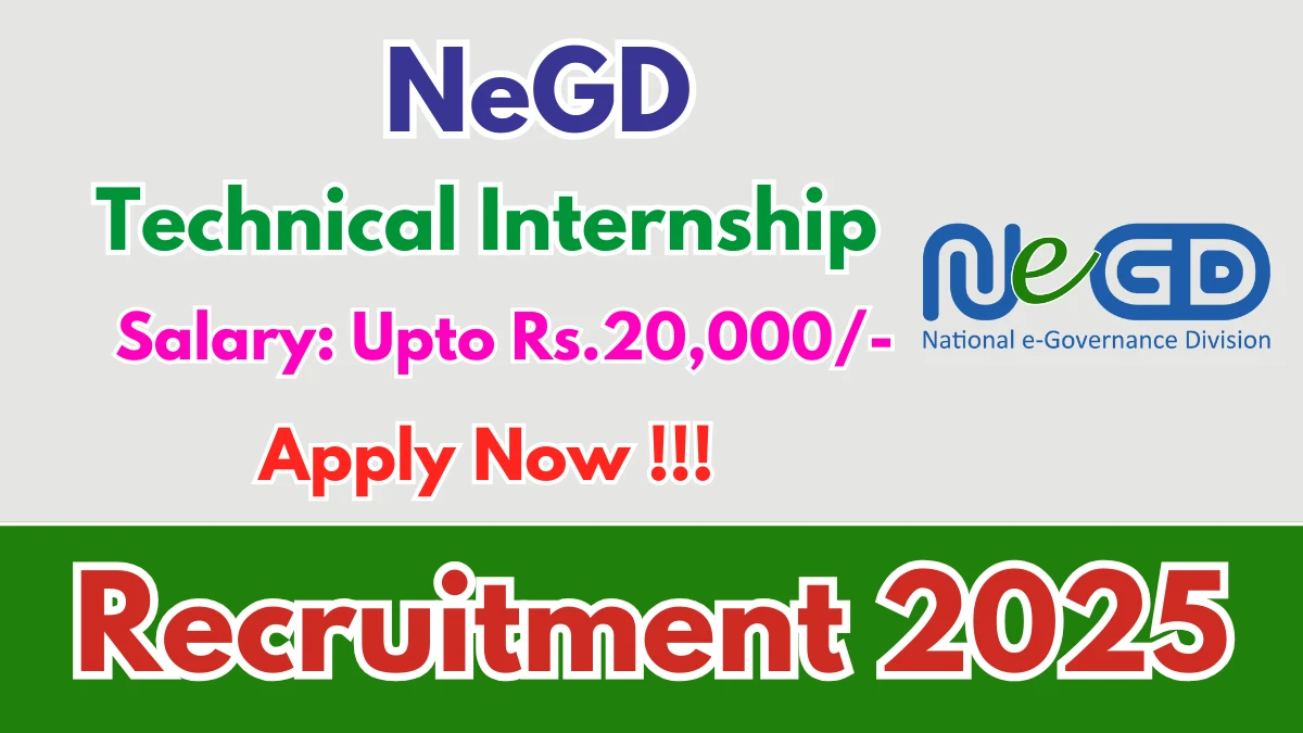 NeGD Technical Internship Recruitment 2025 – Apply Online for 50 Posts