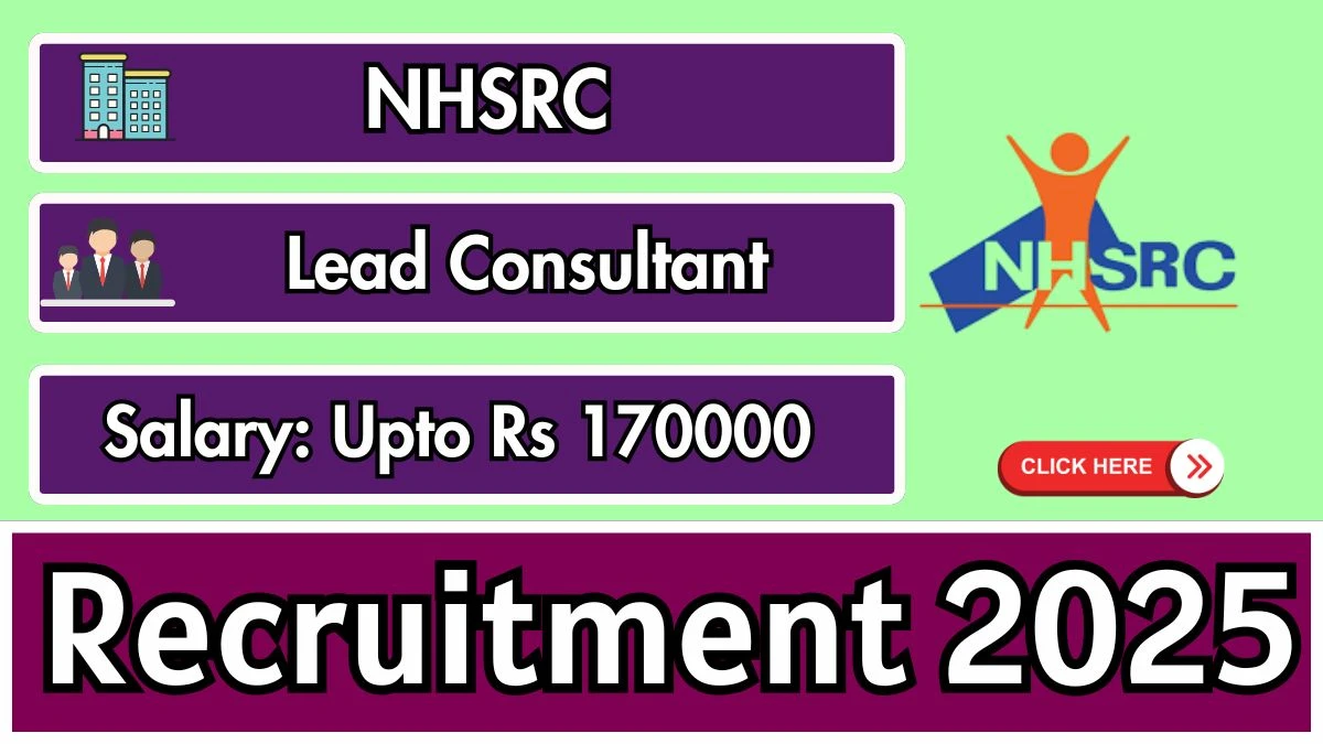 NHSRC Lead Consultant Recruitment 2025 - Apply Online