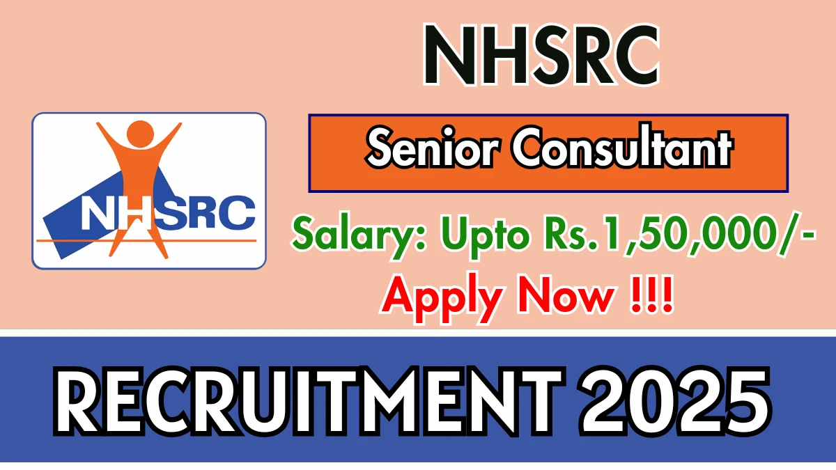 NHSRC Senior Consultant Recruitment 2025 - Apply Online