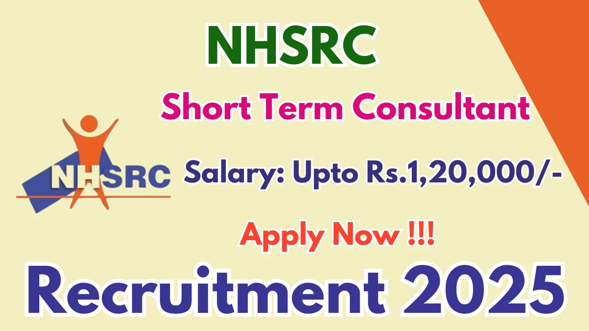 NHSRC Short Term Consultant Recruitment 2025 - Apply Online