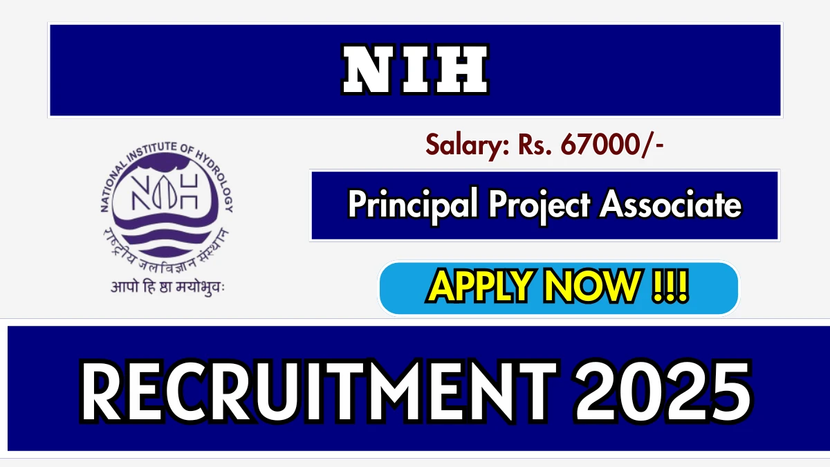 NIH Principal Project Associate Recruitment 2025 – Walk in for 01 Posts