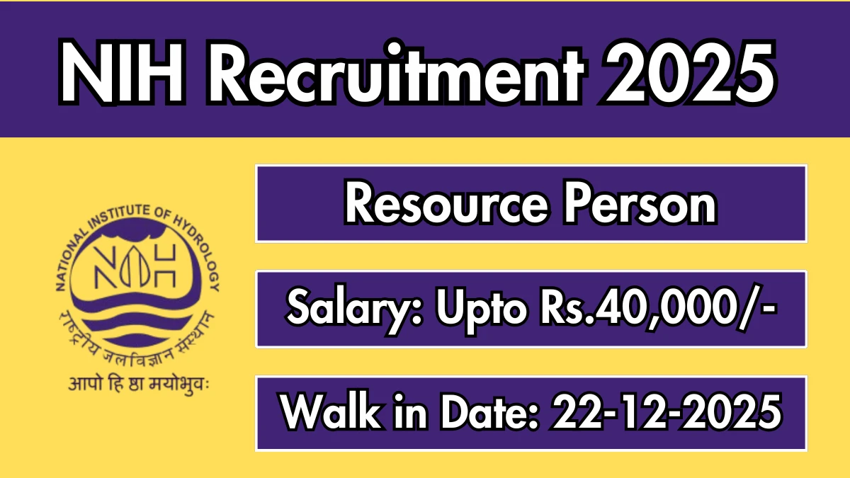 NIH Resource Person Recruitment 2025 – Walk in