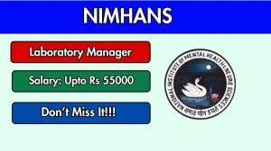 NIMHANS Laboratory Manager Recruitment 2026 – Walk in for 01 Posts