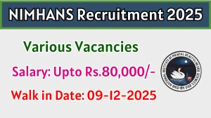 NIMHANS Recruitment 2025 – Walk in for 05 Project Manager, Graphic Designer and More Posts