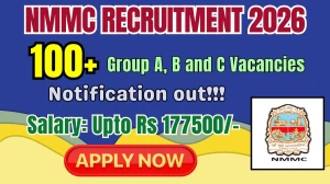 NMMC Recruitment 2026 - Apply Online for 132 Group A, B and C Posts