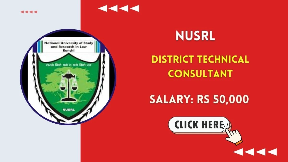 NUSRL District Technical Consultant Recruitment 2025 - Apply Offline for 01 Posts