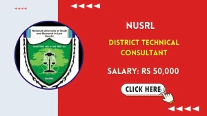 NUSRL District Technical Consultant Recruitment 2025 - Apply Offline for 01 Posts