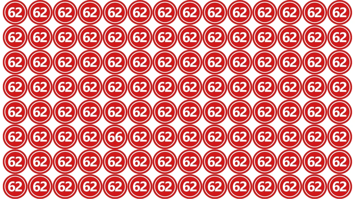 Observation Find it Out: Within 6 Seconds Spot The Number 66 among 62
