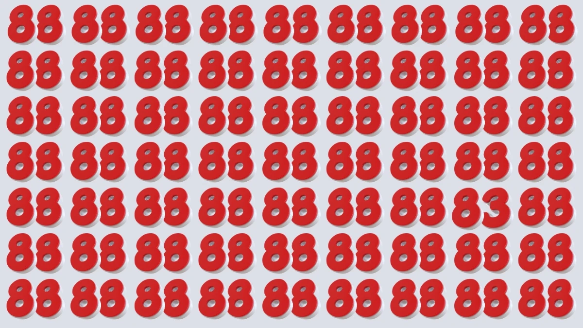 Observation Find it Out: Within 6 Seconds Spot The Number 83 among 88