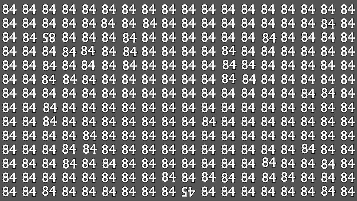 Only Sharp Eyes Can Spot the Inverted 85 and 45 in 8 Seconds — Can You Beat This Viral Optical Illusion?
