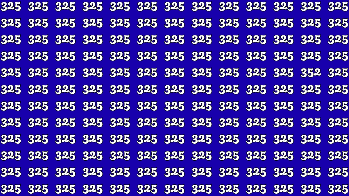 Optical Illusion 8 Seconds Challenge: Only People with Eagle Eyes Can spot the Number 352