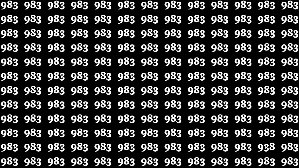 Optical Illusion 8 Seconds Challenge: Only People with Eagle Eyes Can spot the Number 938