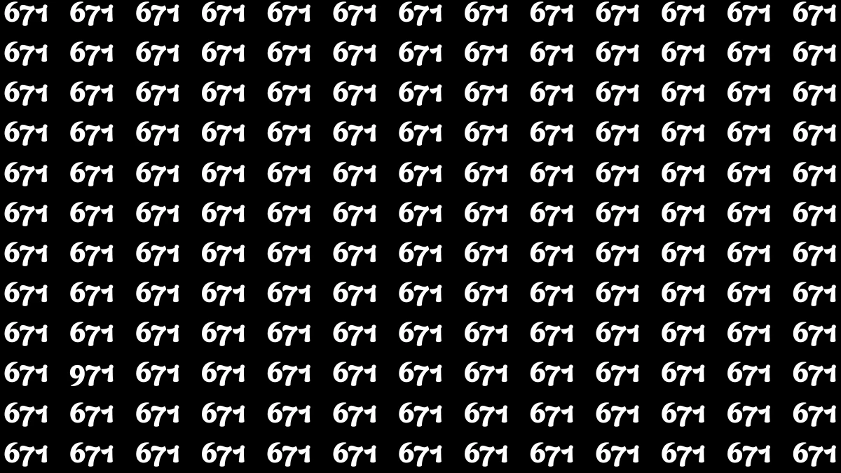 Optical Illusion 8 Seconds Challenge: Only People with Eagle Eyes Can spot the Number 971
